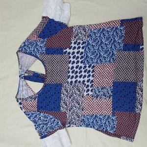 EST. 1946 Patchwork Print Top Woman's Size XL